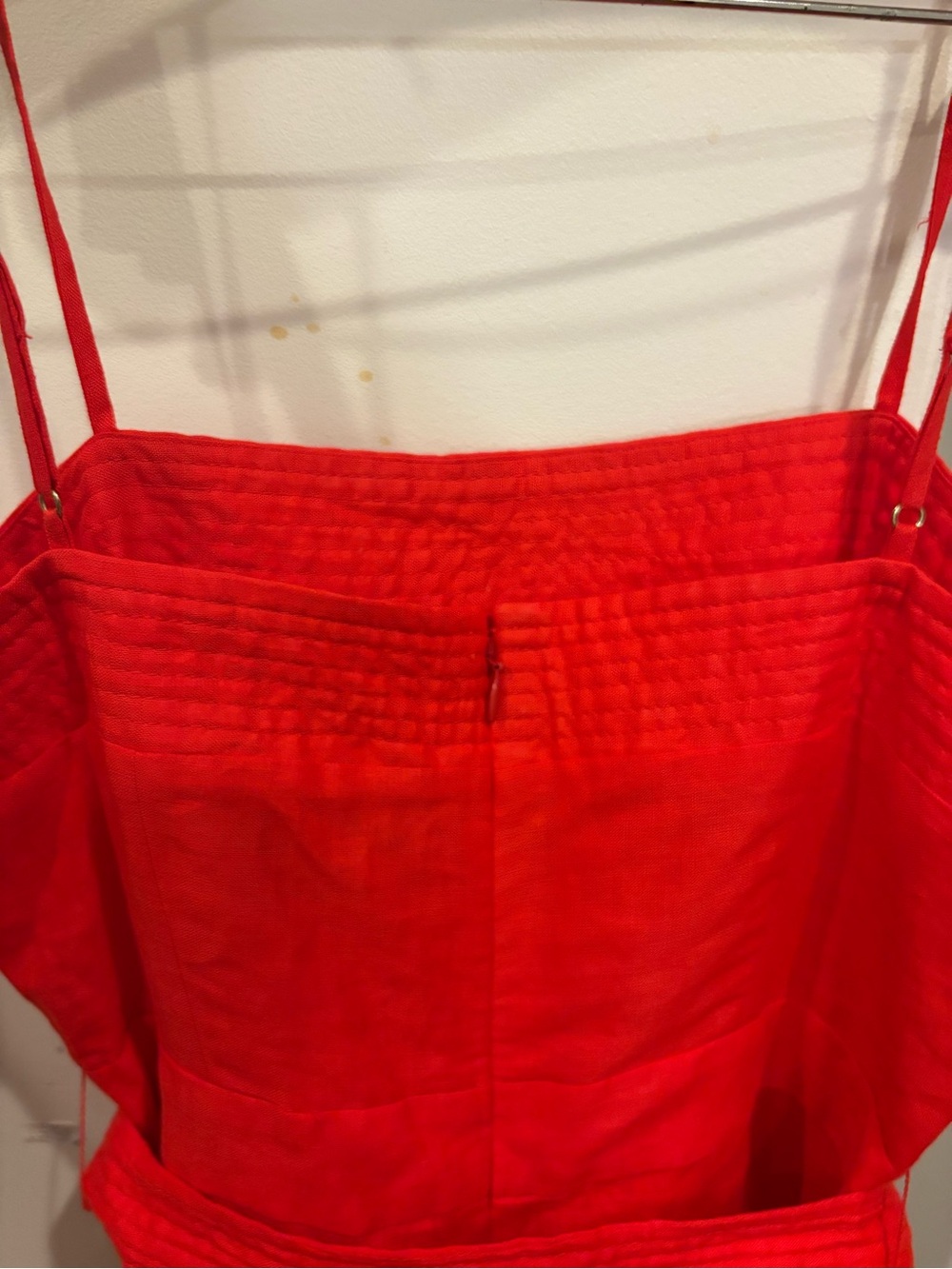 J. Crew Red Spaghetti-Strap Tie-Waist Wide-Leg Jumpsuit - Linen - Picture 5 of 7